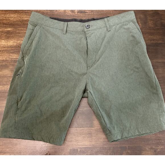 Kenneth Cole New York Men's 36 Green Slim Fit Tech Shorts Hidden Pocket Stretch - Picture 1 of 4